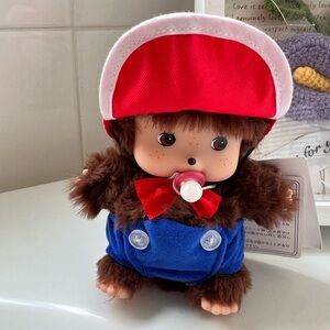 Monchhichi Doll Arale Outfit with Tag & Keychain